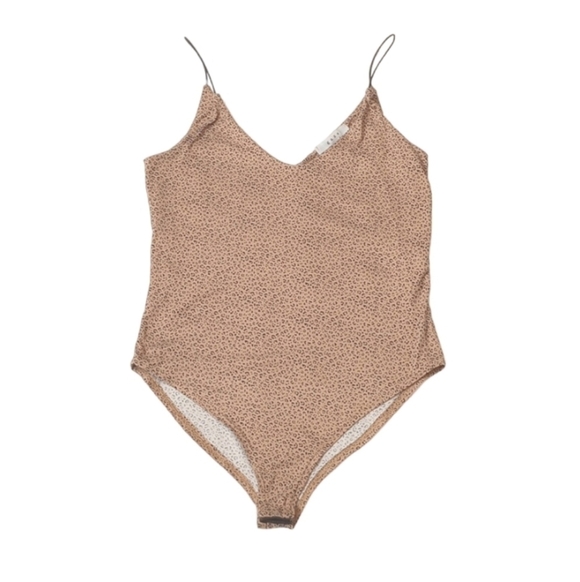 gaze Tops - Gaze Womens Bodysuit Sz M Brown Leopard Fall Layering Base Autumn Halloween Soft